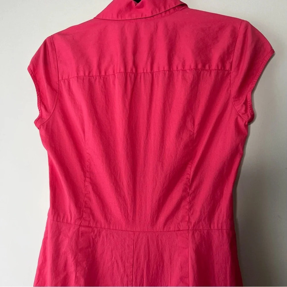 Banana Republic pink button down midi shirt dress sz 4 collar preppy barbiecore - Picture 5 of 7